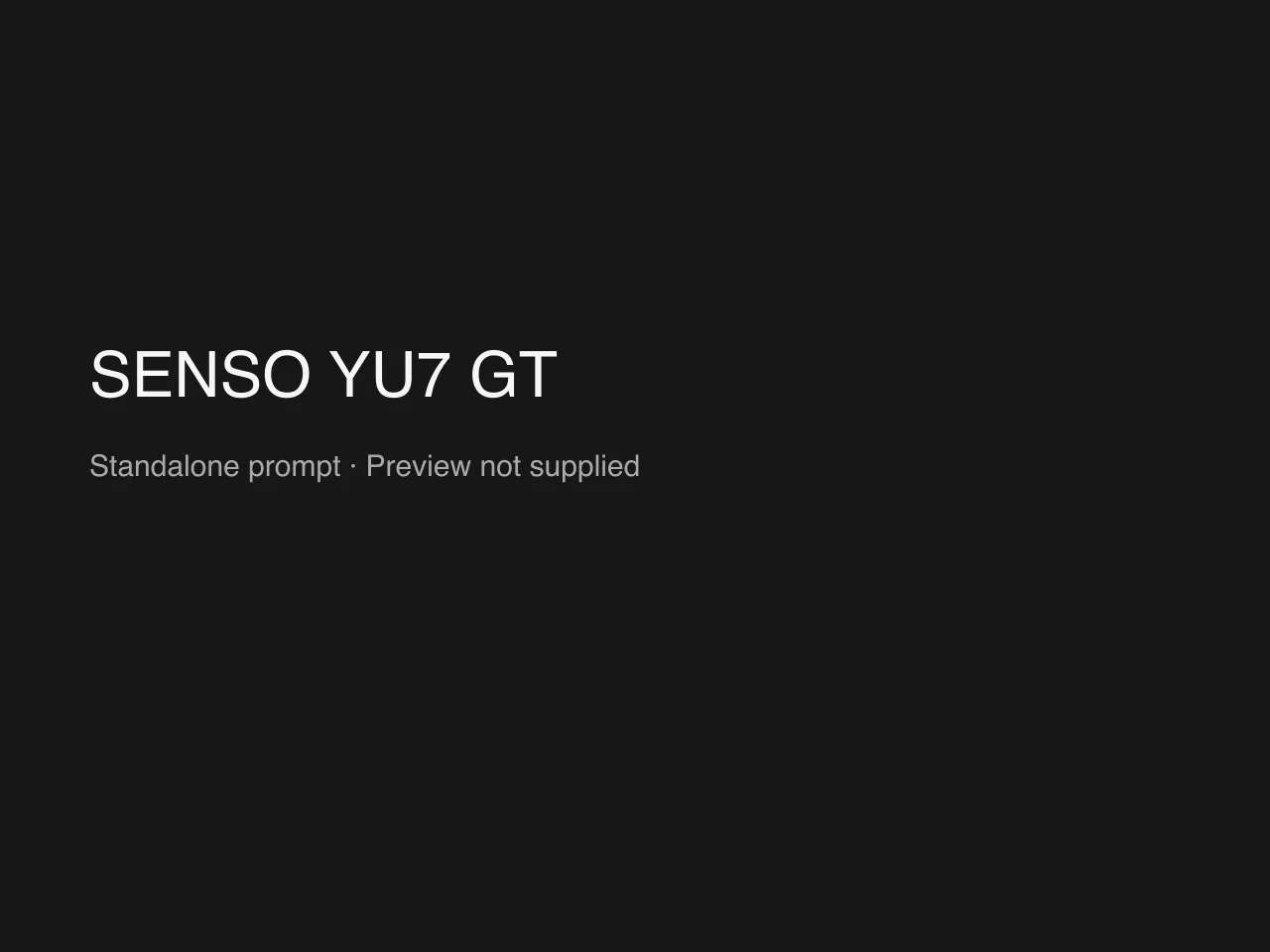SENSO YU7 GT 封面